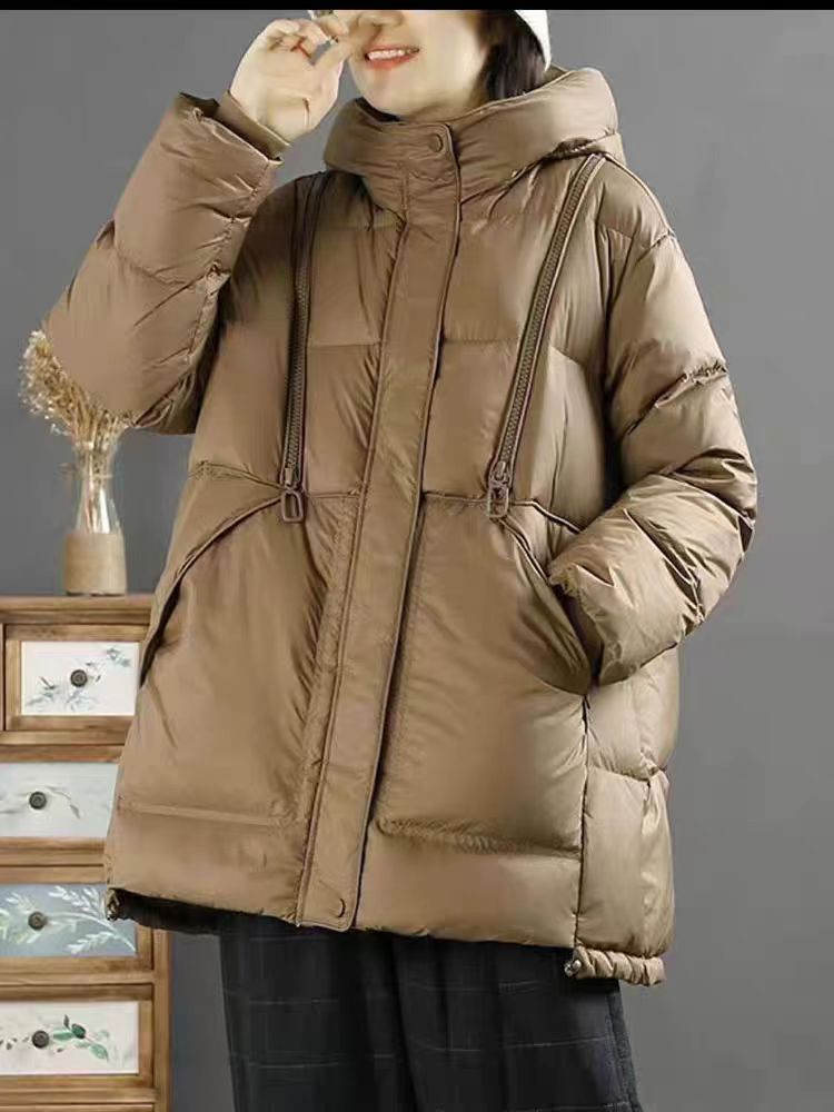 Moderne Daunenjacke mit Kapuze für Damen