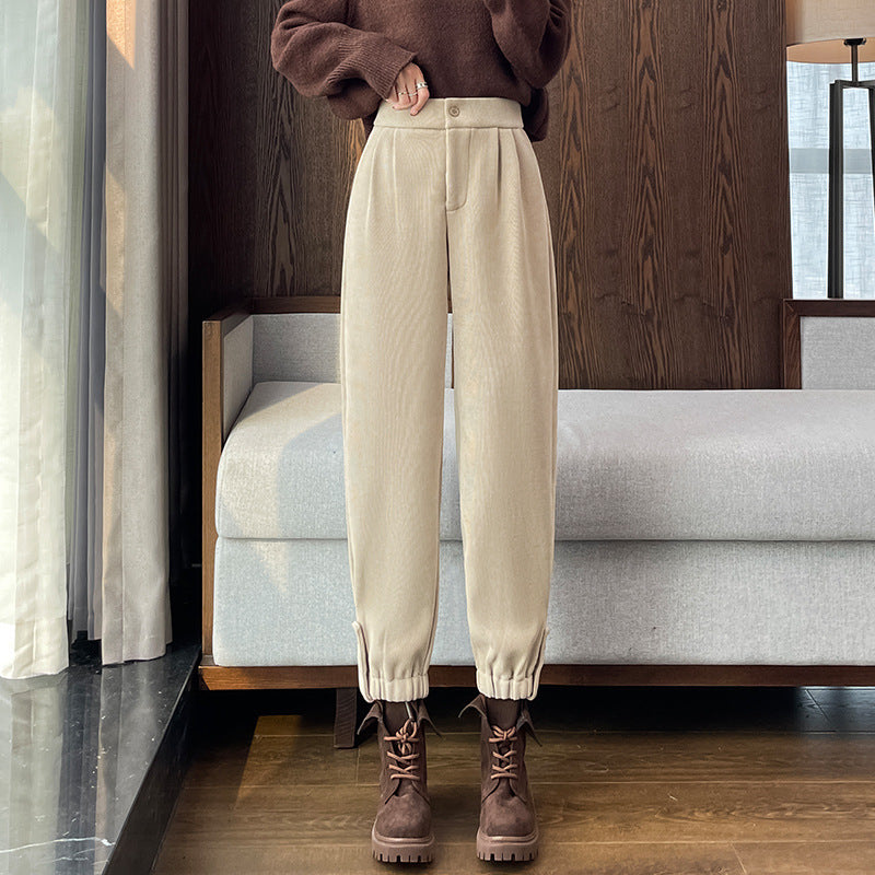 Damen-Freizeithose aus Chenille, gefüttert