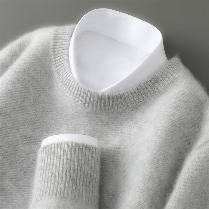 Herren-Wollpullover mit Stehkragen