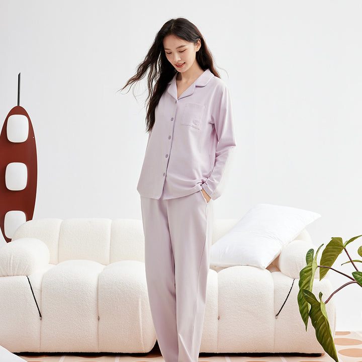 Damen-Pyjama-Set aus angerauter Baumwolle