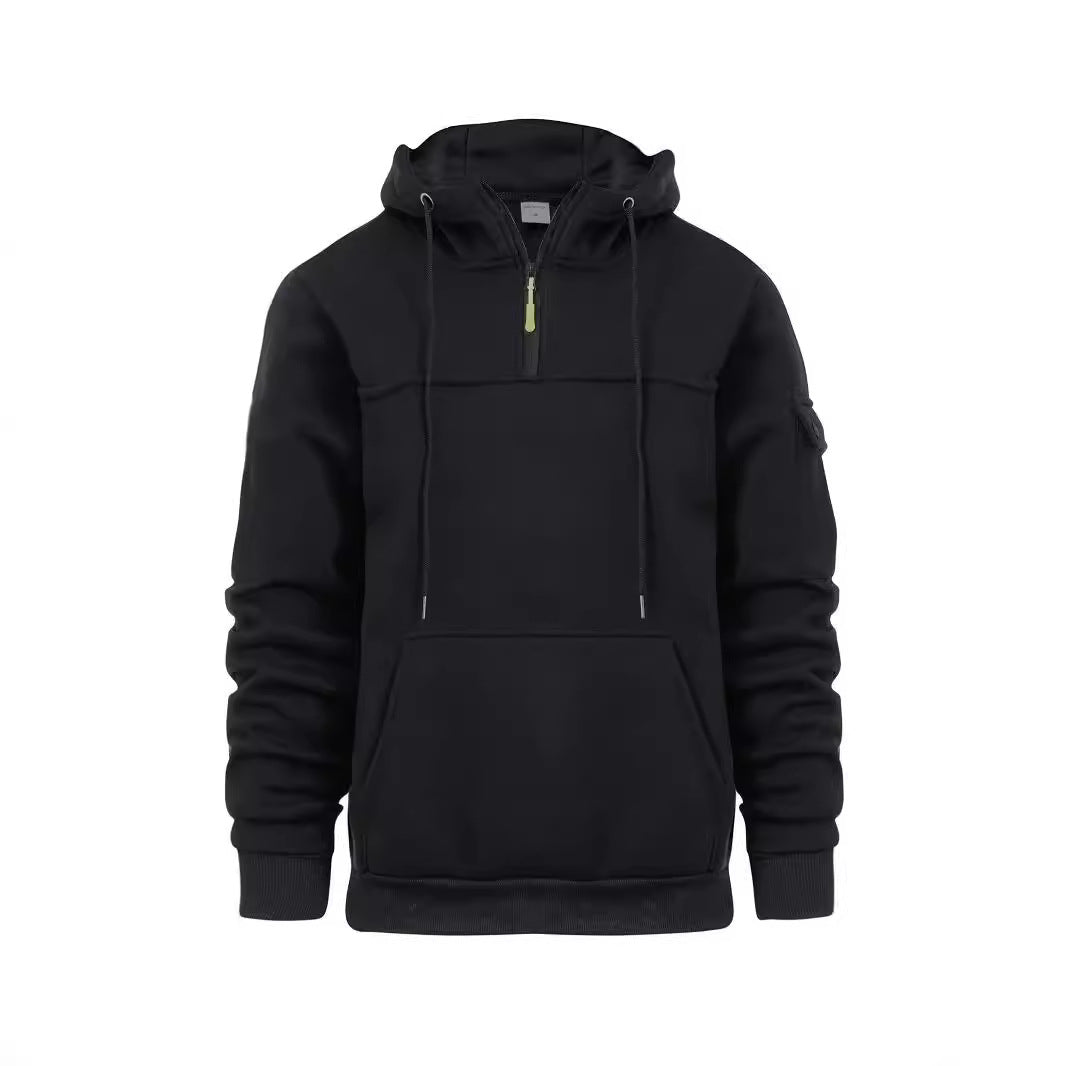 Lässiger Kapuzenpullover mit Halbreißverschluss