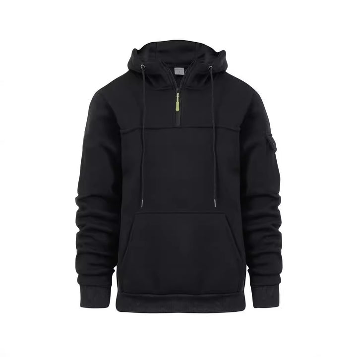 Lässiger Kapuzenpullover mit Halbreißverschluss