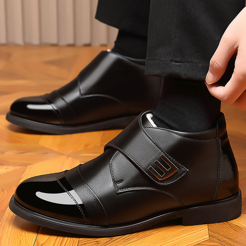 Gefütterte Herren-Stiefel mit Klettverschluss
