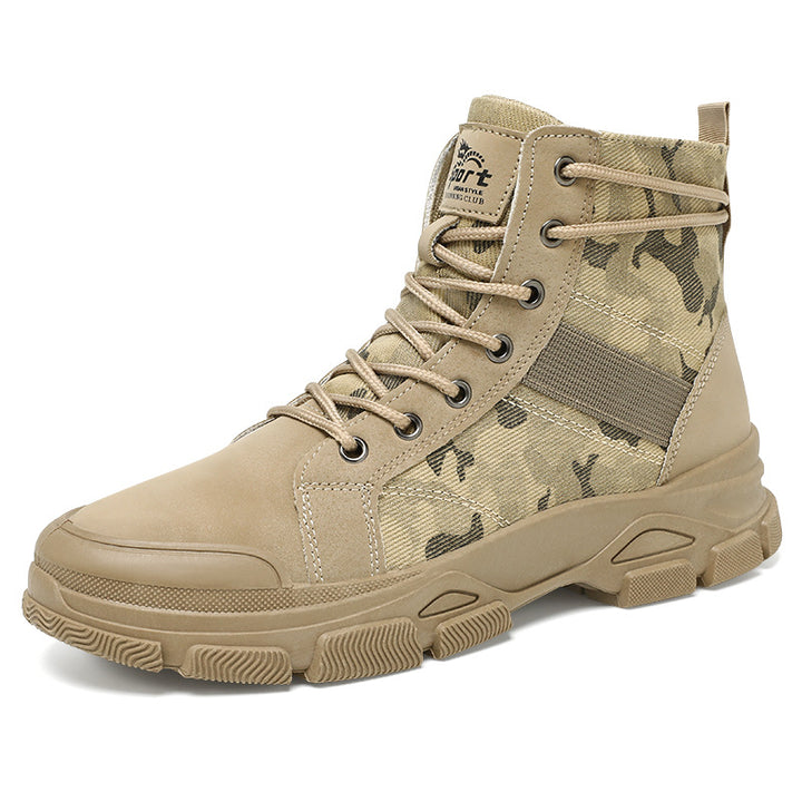 Herren-Arbeitsstiefel, Camouflage, rutschfest, robust