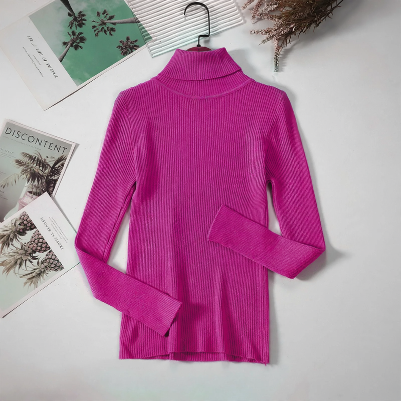 Klassischer Damen-Strickpullover mit Rollkragen
