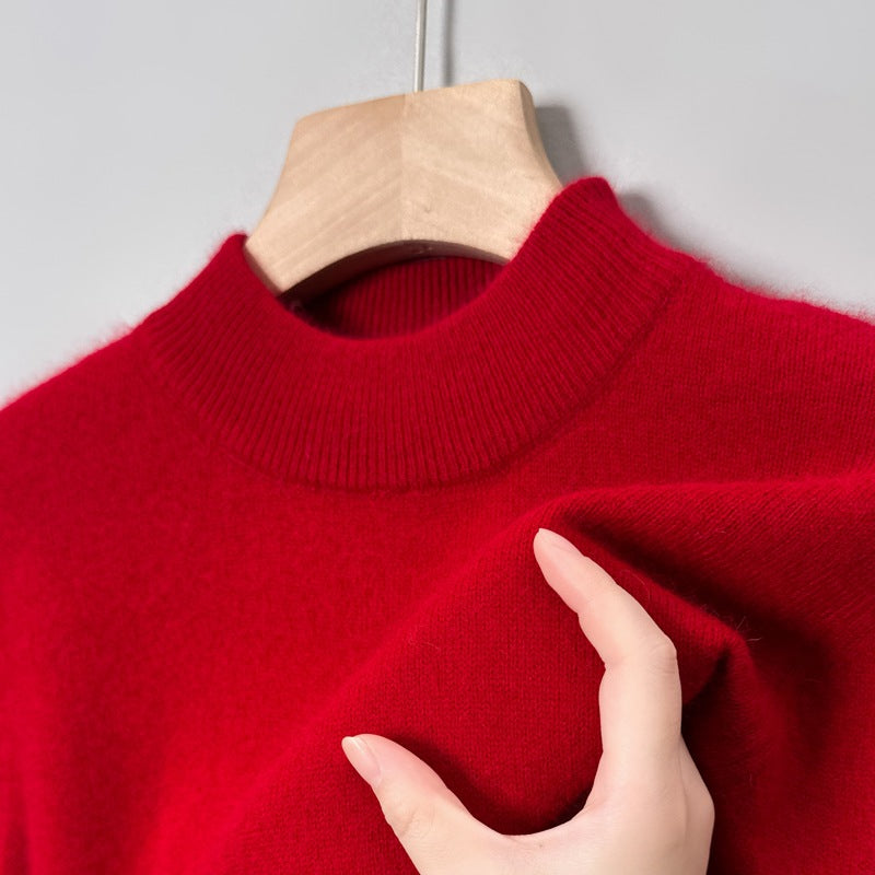 Herren-Pullover mit Stehkragen, aus Wolle