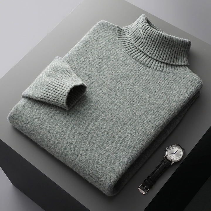 Herren-Wollpullover mit Rollkragen, 100% Wolle