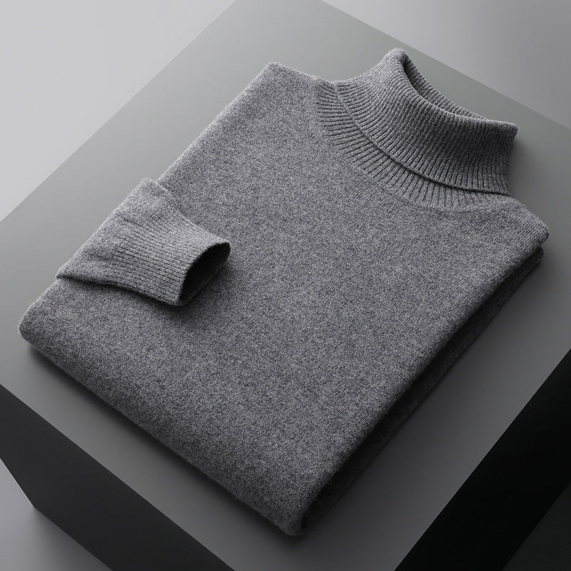 Herren-Rollkragenpullover aus 100% Wolle, große Größen