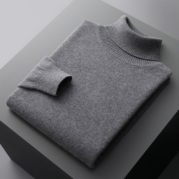 Herren-Rollkragenpullover aus 100% Wolle, große Größen