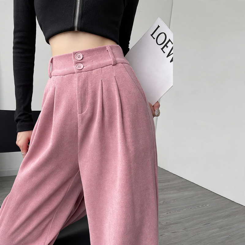 Damen-Cordhose, weit geschnitten, gefüttert