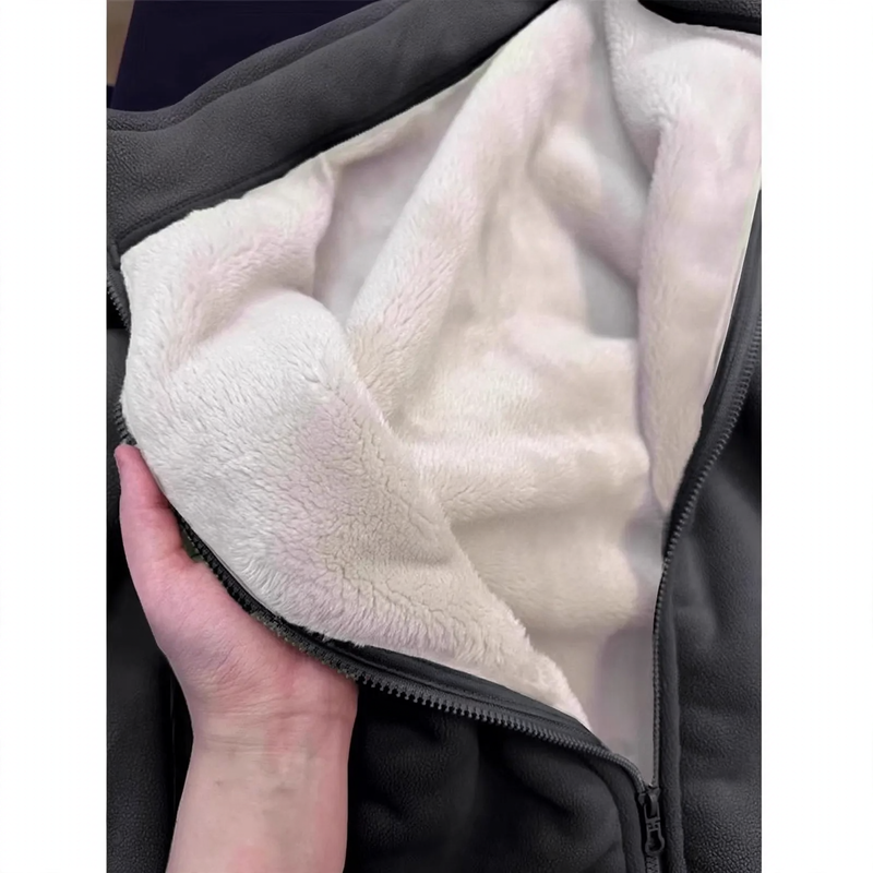 Gefütterte Fleece-Strickjacke mit Stehkragen für Damen