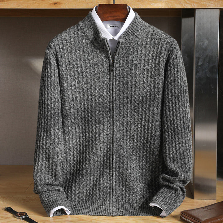 Gefütterte Strickjacke mit Reißverschluss für Herren