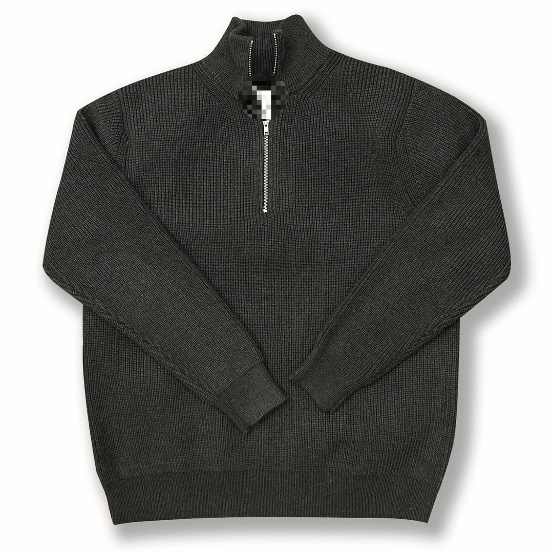Unisex-Strickpullover mit Reißverschluss, Baumwollmischung