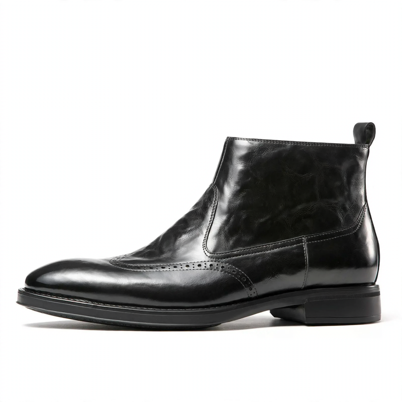 Herren-Lederstiefel, Business-Casual, gefüttert