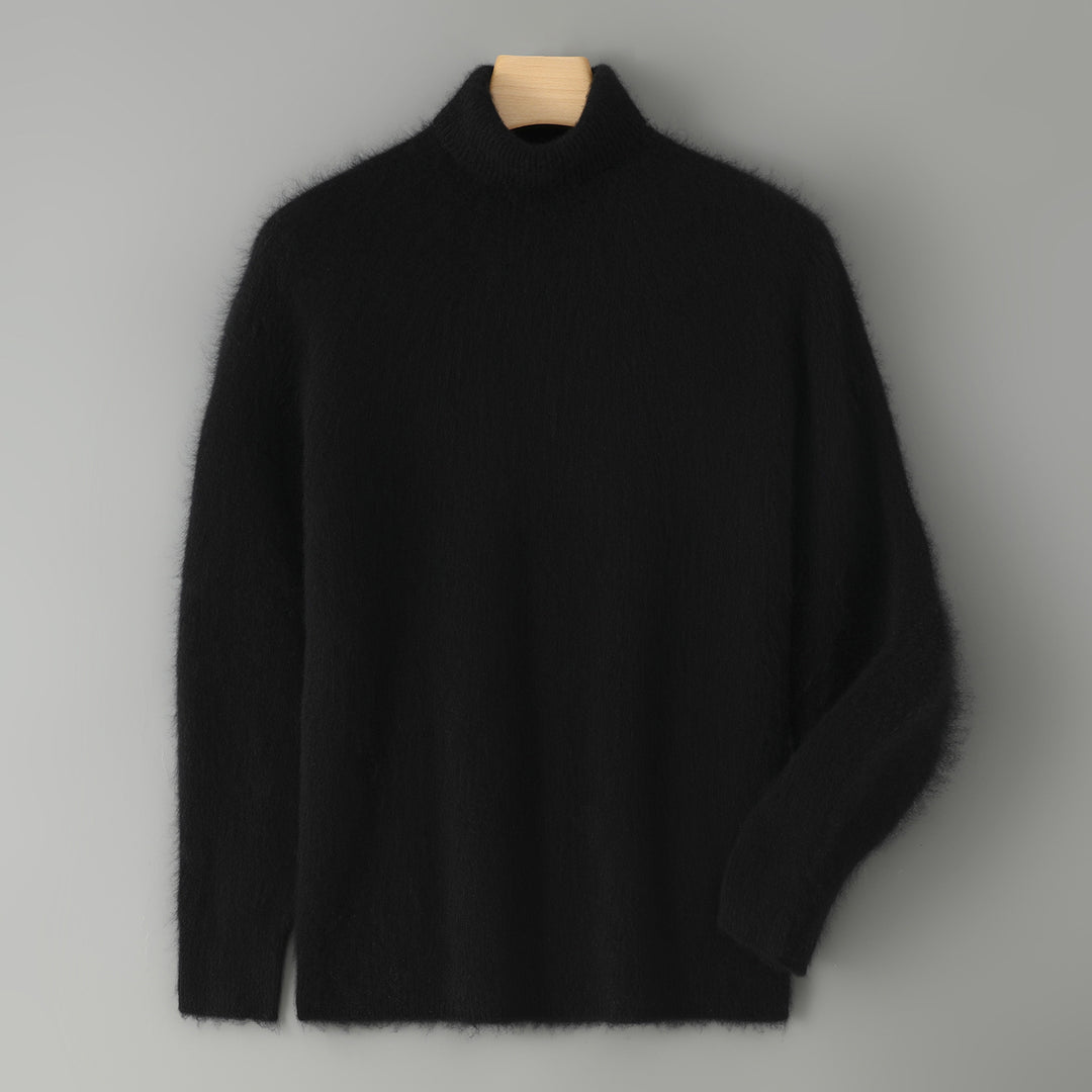 Herren-Pullover aus 100% Wolle mit Stehkragen