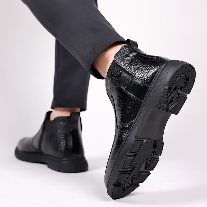 Elegante Herren-Lederstiefel, gefüttert