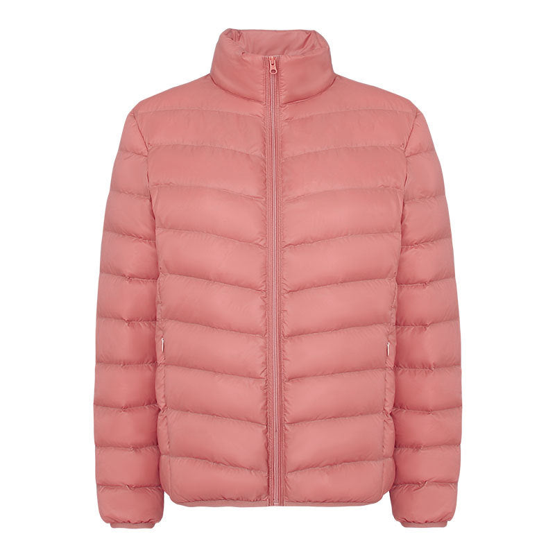 Leichte Damen-Daunenjacke mit Stehkragen