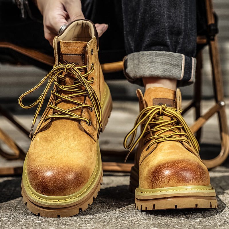 Modische Herren-Stiefel mit Plateau-Sohle