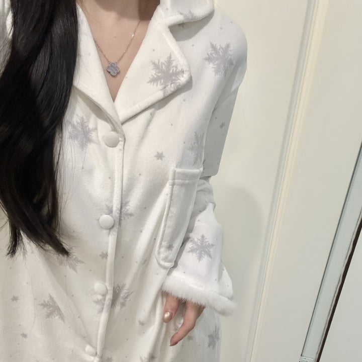 Damen-Schlafanzug aus Insel-Fleece, Winter-Edition