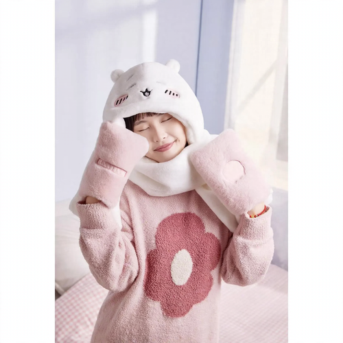 Gefüttertes Winter-Set mit Mütze, Schal und Handschuhen
