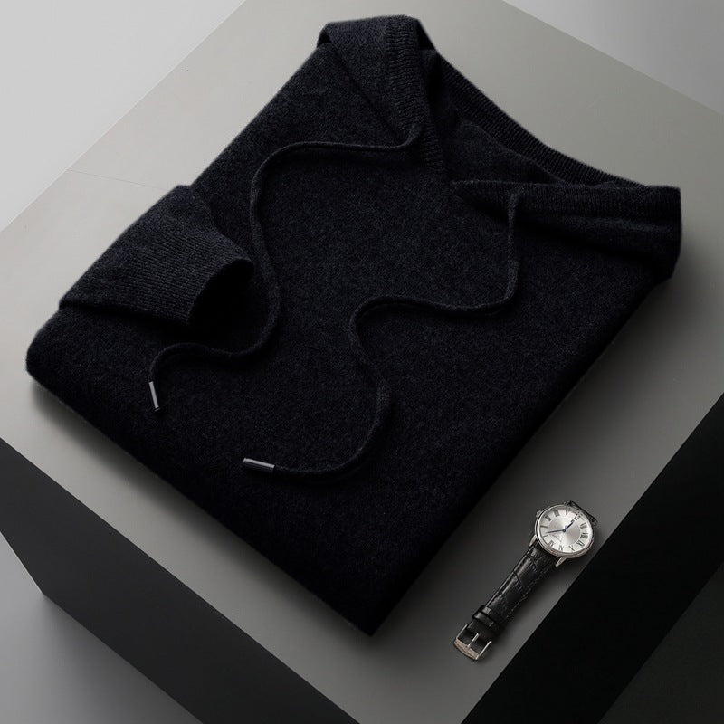Herren-Kapuzenpullover aus Kaschmir-Wolle-Mix