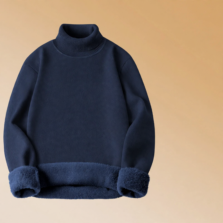 Herren-Woll-Modal-Pullover, gefüttert, Stehkragen, 650g
