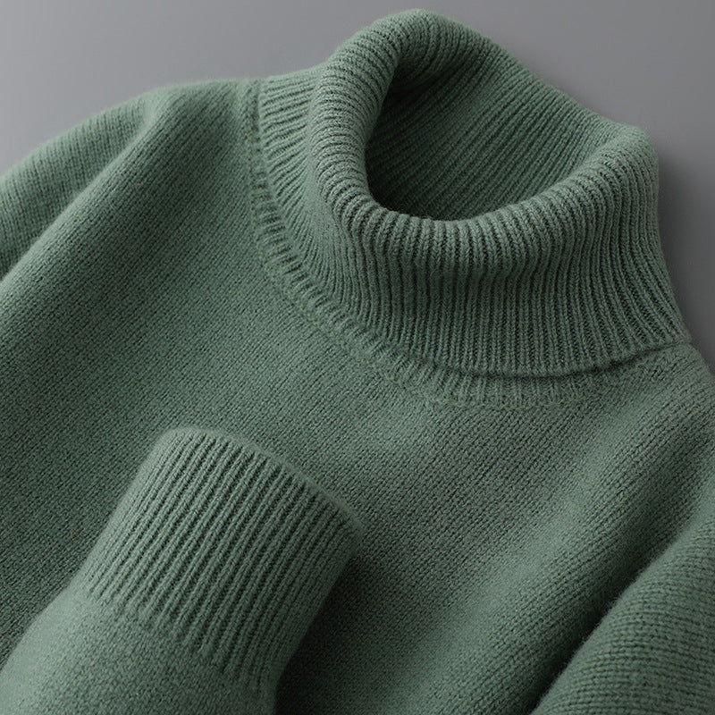 Herren-Pullover mit Stehkragen aus 100% Wolle