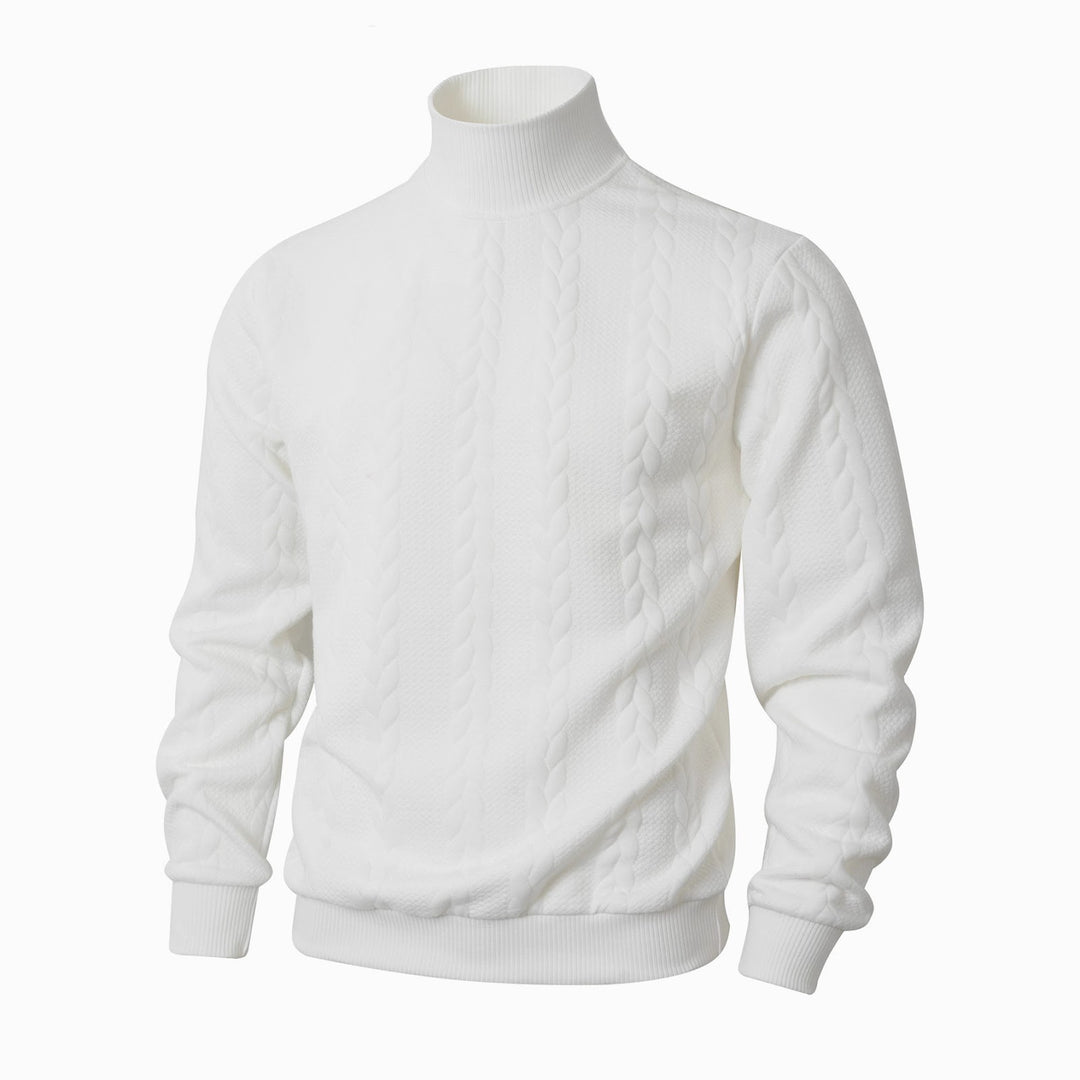 Herren-Strickpullover mit Stehkragen, atmungsaktiv