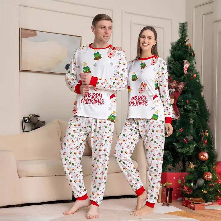 Weihnachts-Schlafanzug-Set für Familien mit Tannenbaum-Motiv