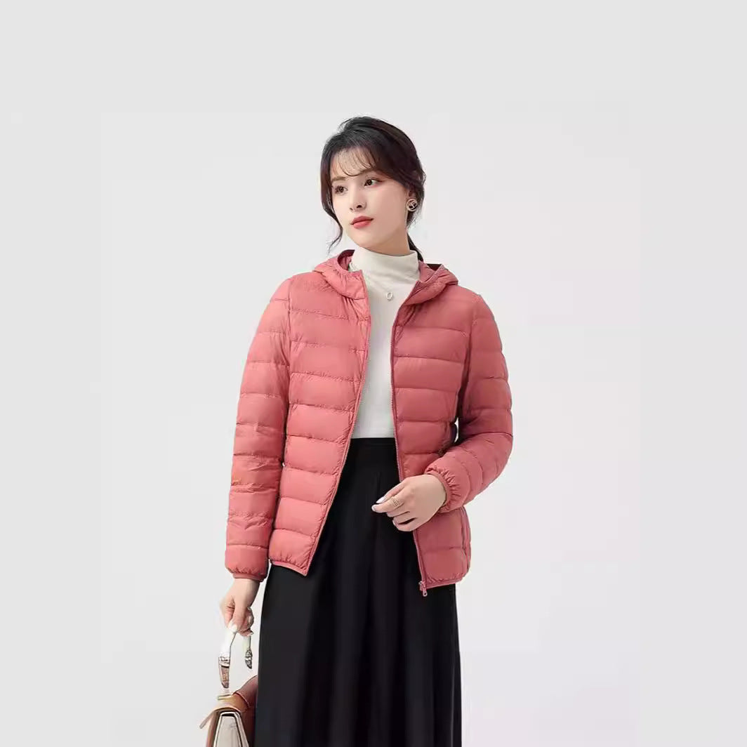 Leichte Damen-Steppjacke mit Kapuze