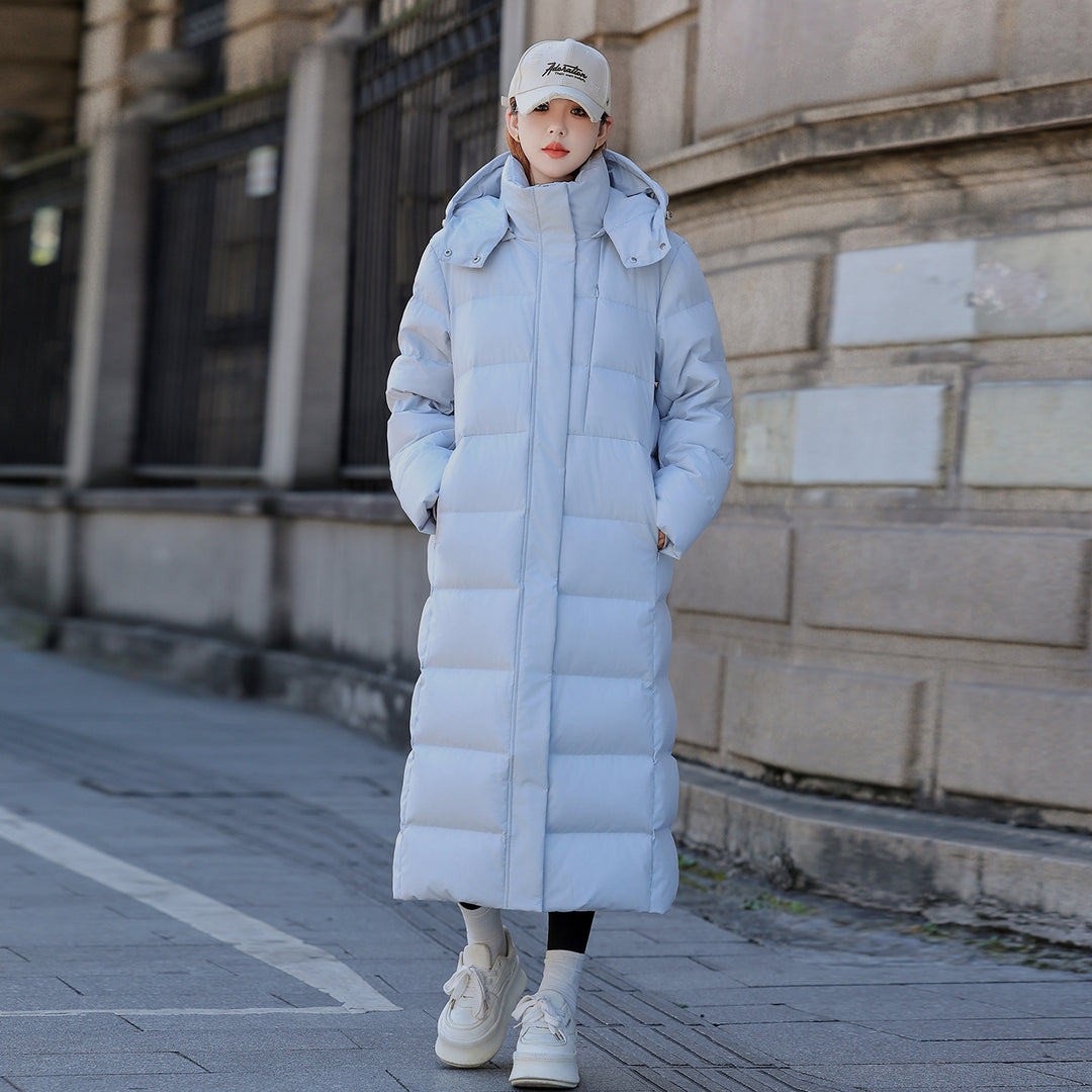 Extra lange Damen-Daunenjacke für extreme Kälte