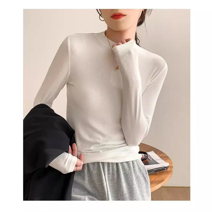 Damen-Strickshirt mit Stehkragen