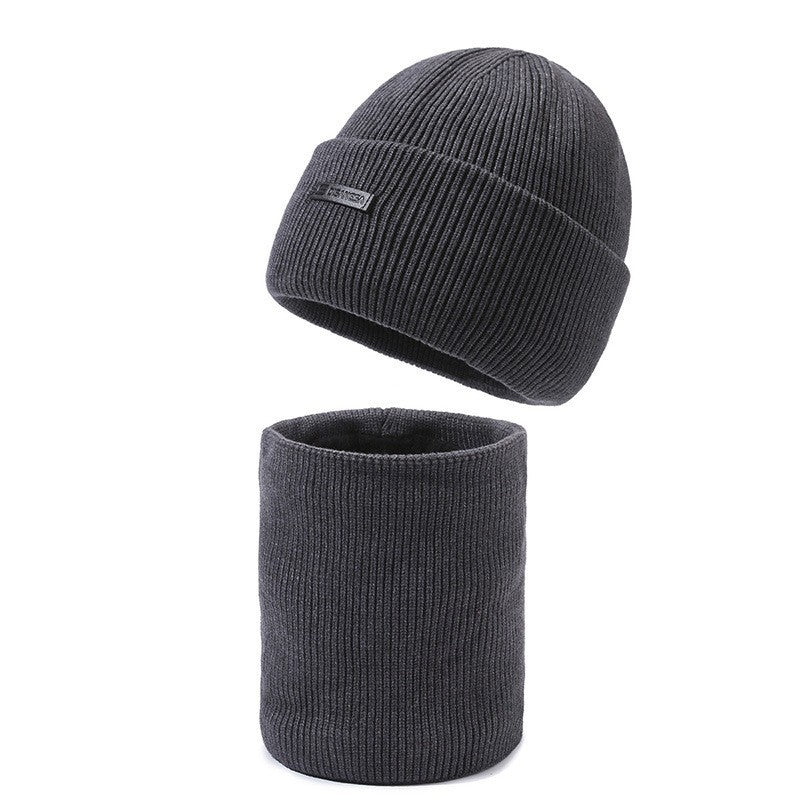 Winter-Strickmütze mit Nackenschutz, 2-teiliges Set