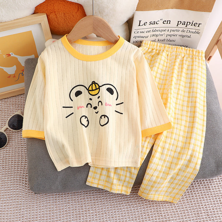 Kinder-Pyjama-Set, langärmelig, Baumwolle, leicht