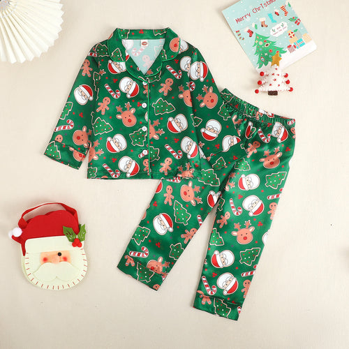 Kinder-Schlafanzug-Set mit Weihnachts-Print