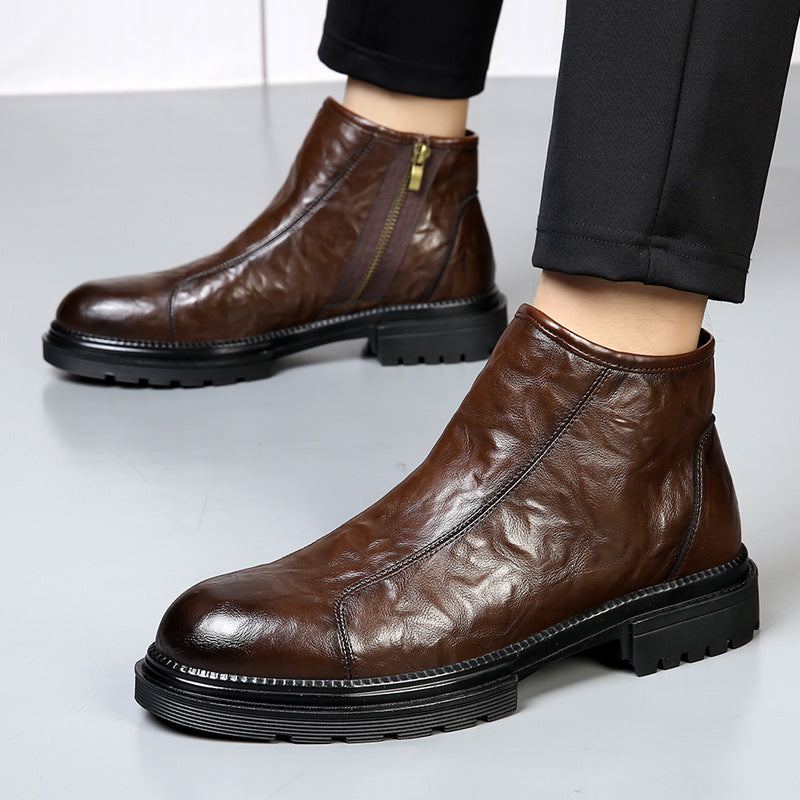 Robuste Herren-Lederstiefel im Vintage-Stil