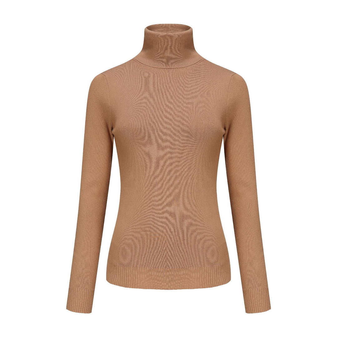 Damen-Rollkragenpullover, Strick, einfarbig