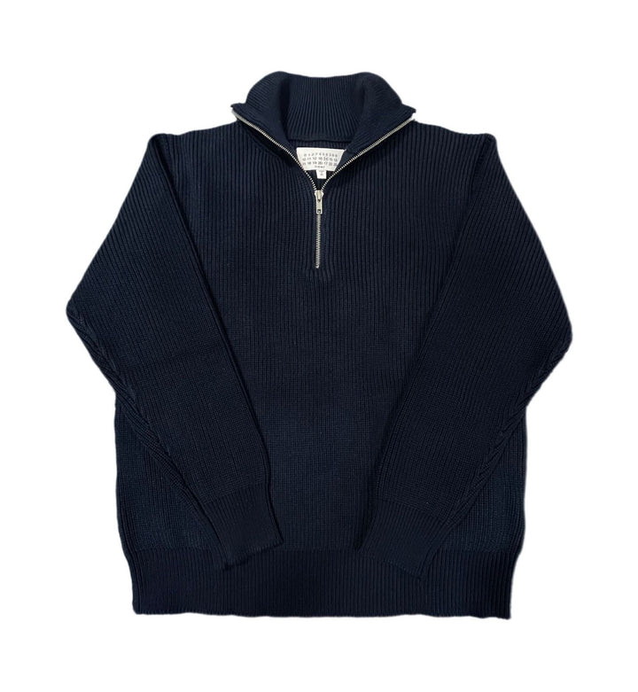 Unisex-Strickpullover mit Reißverschluss, Baumwollmischung