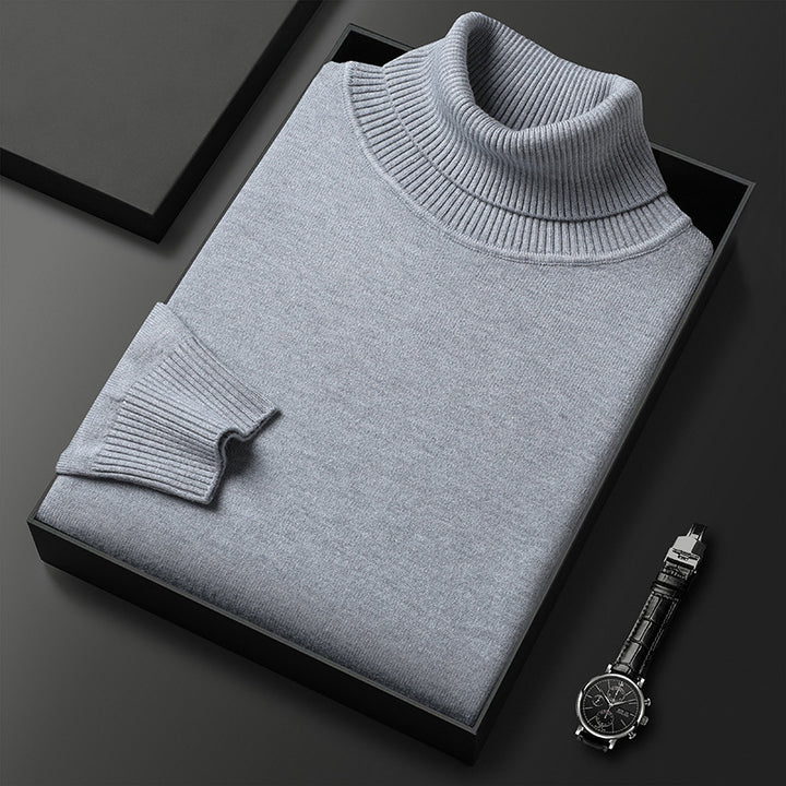 Warmer Herren-Rollkragenpullover, gestrickt