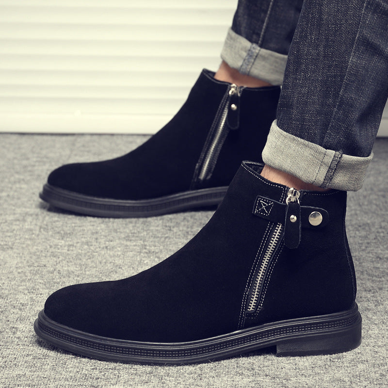Herren Chelsea-Stiefel, Wildleder-Optik, gefüttert