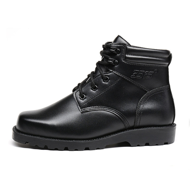 Herren-Winterstiefel aus echtem Leder mit Lammfellfutter