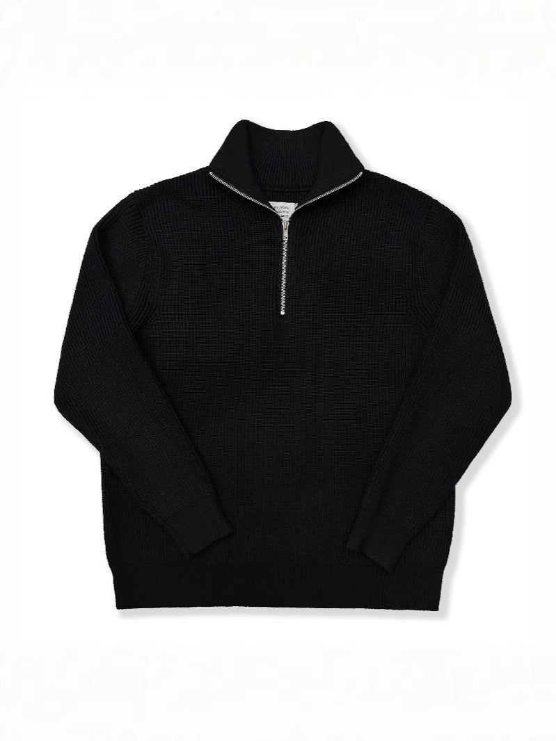 Unisex-Strickpullover mit Reißverschluss, Baumwollmischung