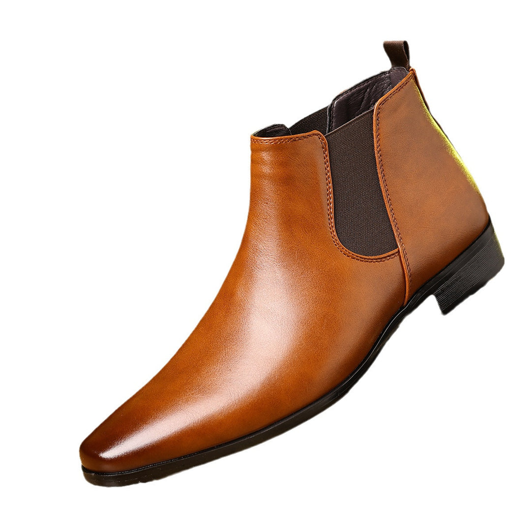 Elegante Chelsea-Stiefel, PU-Leder, spitz zulaufend