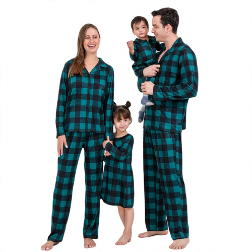 Weihnachts-Familien-Schlafanzug-Set mit Druckmotiven