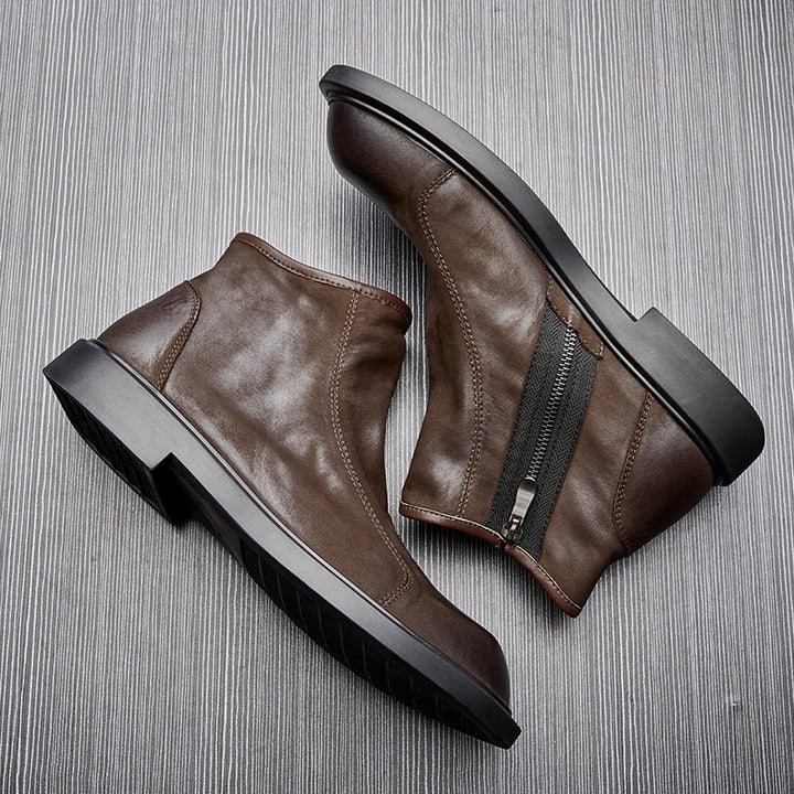Herren Chelsea-Stiefel aus Rindsleder, flacher Absatz