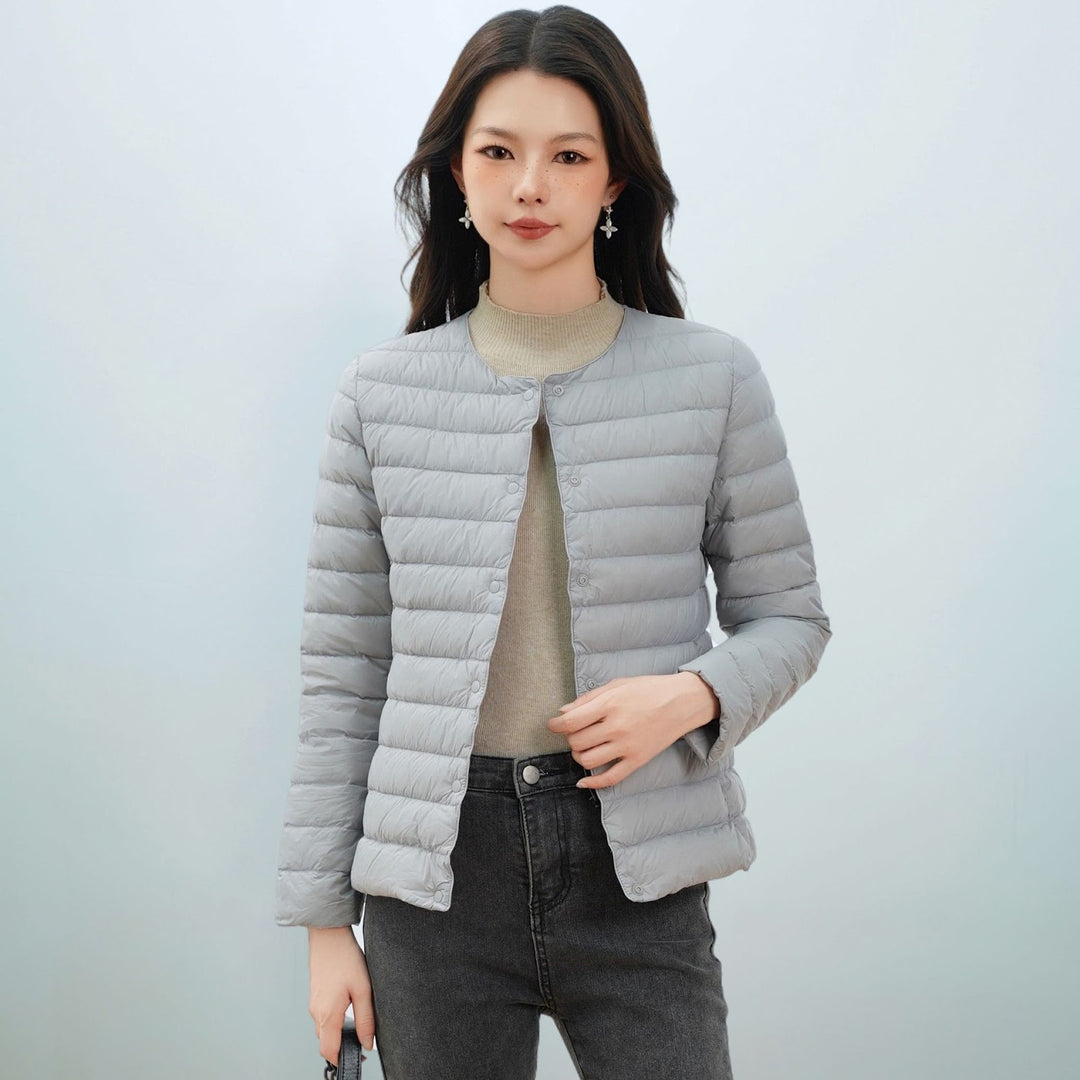 Leichte Damen-Daunenjacke, schlichtes Design