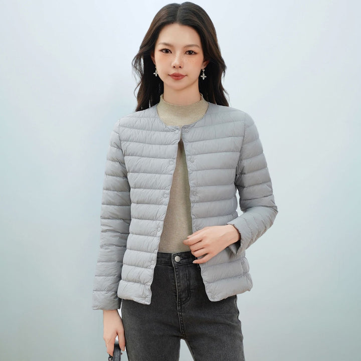 Leichte Damen-Daunenjacke, schlichtes Design