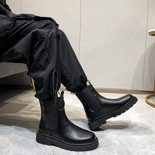 Herren-Stiefeletten 6032, gefüttert, Chelsea-Stil