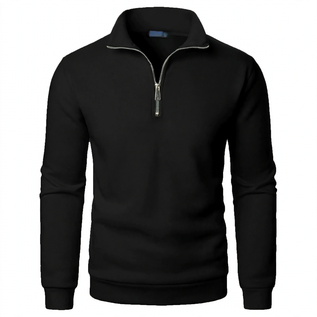 Herren-Sweatshirt mit Stehkragen und Reißverschluss