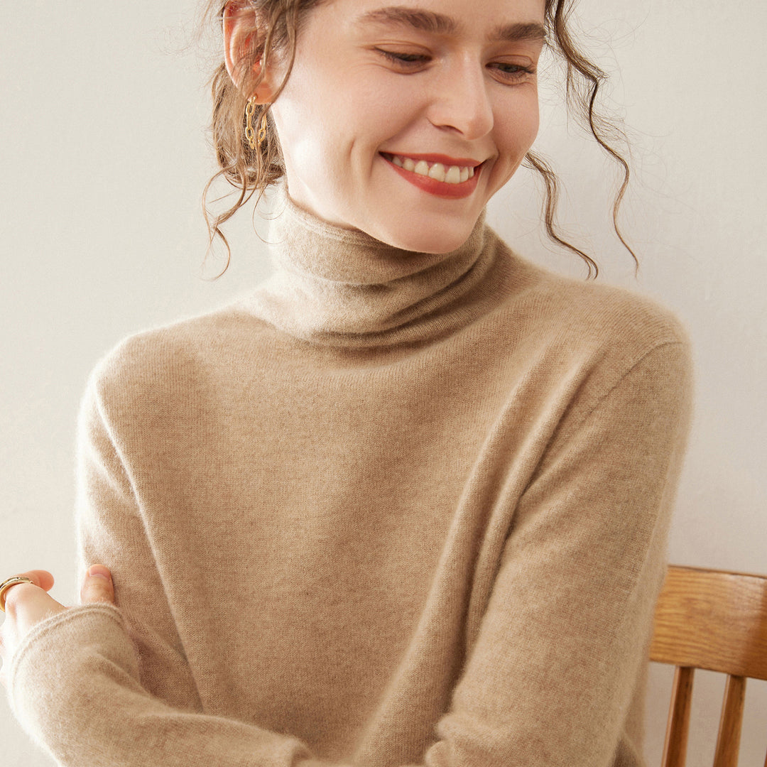 Weicher Kaschmir-Pullover mit Stehkragen